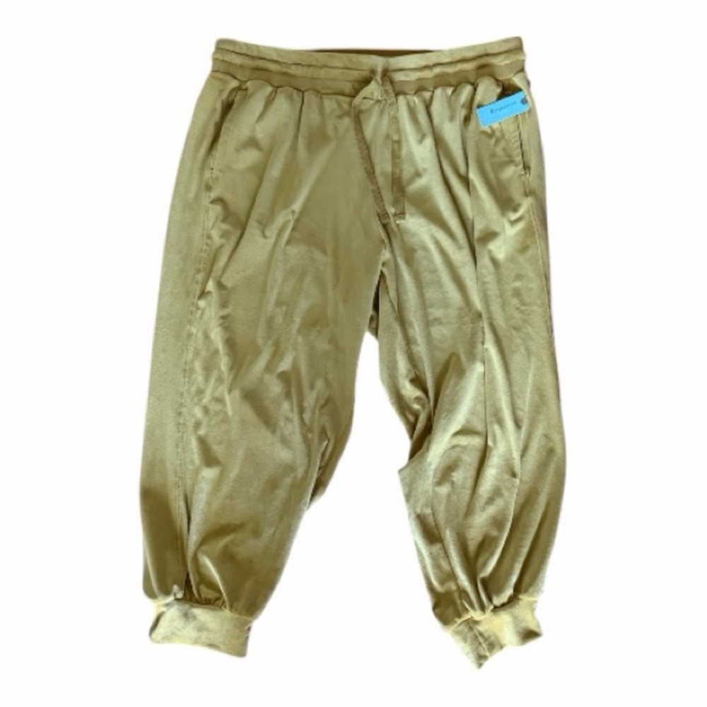 Anthropologie Gold Velour Joggers